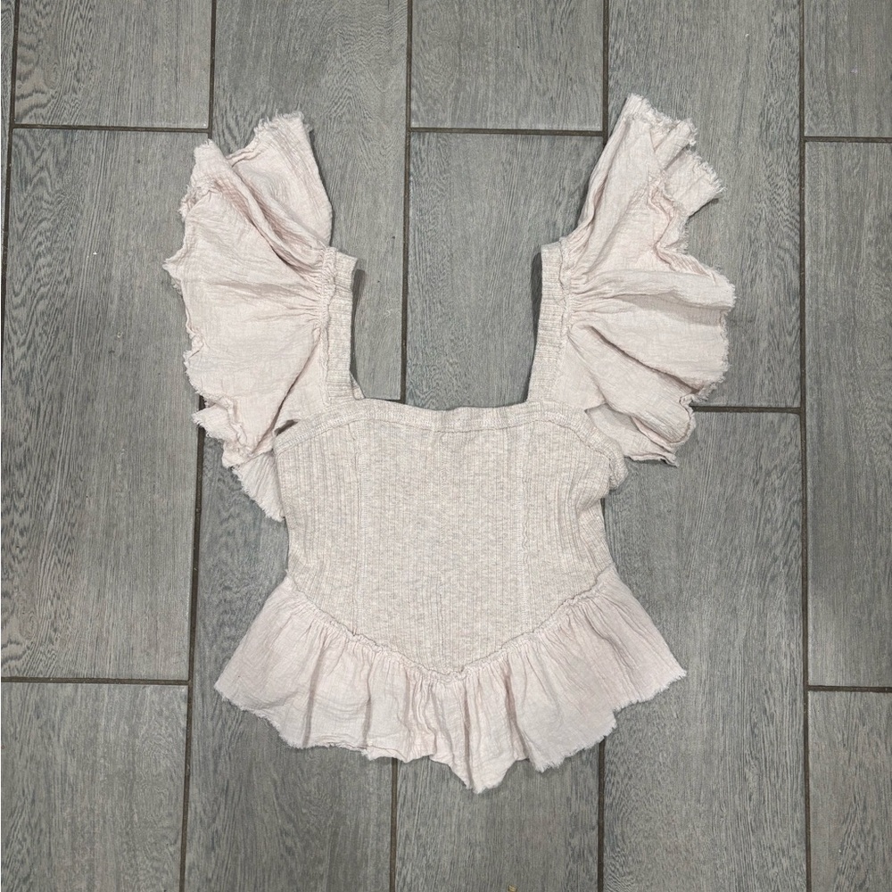 Free People Dreaming Top in Oatmeal Size XS - Picture 3 of 6